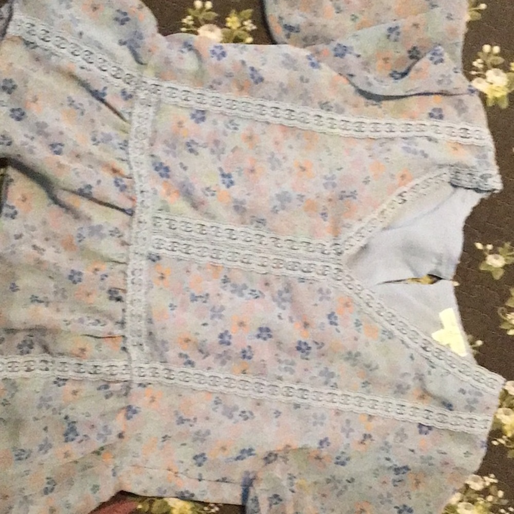 Blue floral blouse